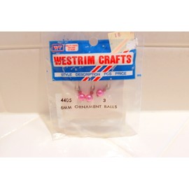 Westrim Christmas Tree Dollhouse Miniatures Ornaments 6mm Rose Balls 6 Pkgs. NOS