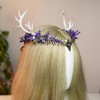 MOSTORY Purple Antler Fairy Crown - Deer Horns Elf Flower