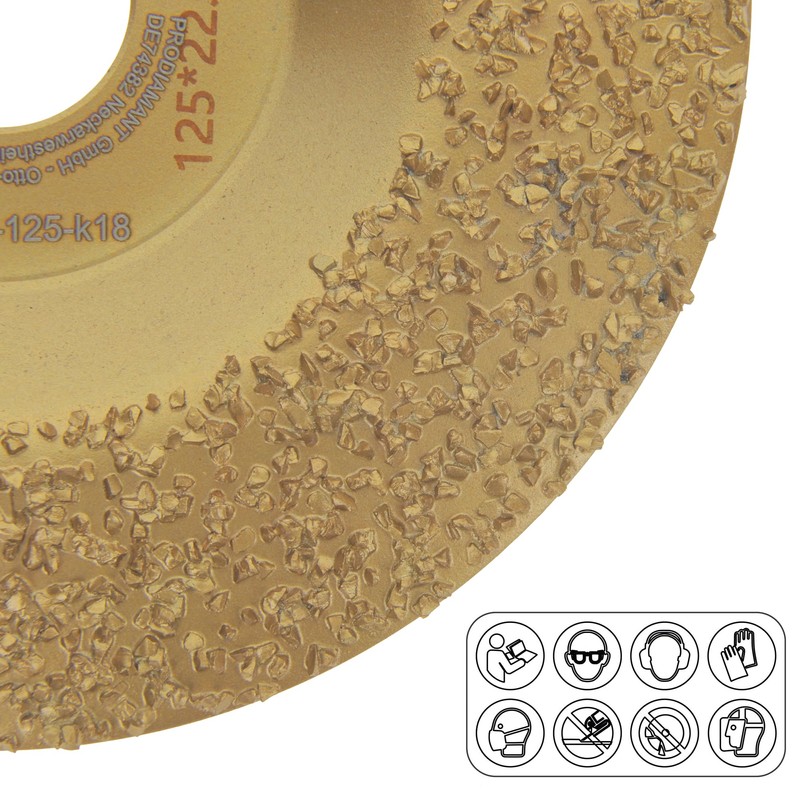PRODIAMANT Grinding Disc Diameter 125mm K18 - Tungsten Carbide Coated