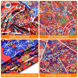 53” Large Head Scarf for Women - Silk Satin Scarf for Hair Wrapping at Night Bandana Square Scarf for Sleeping (Cashew nut C)