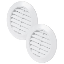 Vent Systems 60 mm / 2.36" Inch - Pack of 2 White Door Air Register - Ventilation Grille - Indoor Vent Grates - Bathroom, Cabinet, Garage Through The Door Vent Cover