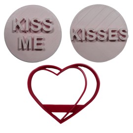 KISSES CANDY HEARTS SET OF 3 COOKIE CUTTERS MADE IN USA PR9024