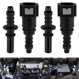 NGUIT Set of 2 High Pressure Fuel Hose Quick Connector Nylon Straight SAE 7.89 mm (5/16 Inch) to 8 mm for Cars Trucks Motorcycles Robust Corrosion Resistant with Sealing System No Tools Assembly