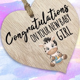 Mum & Dad to Be Gifts - It's a Girl Hanging Wooden Heart Sign Plaque for Mummy Daddy - Light Wood Hearts, Parents to be Gifts, Mummy to be Gift, Baby Reveal Gift, Baby Shower Keepsake Ideas, Mum-To-Be