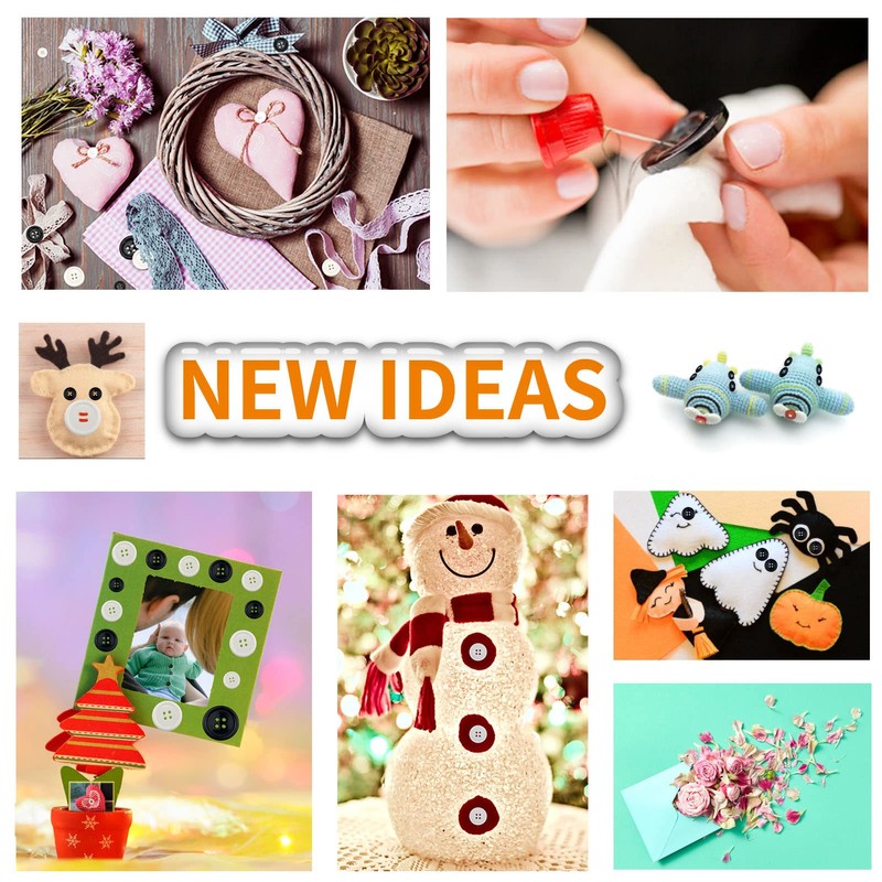 160 PCS (Black and White) Craft Buttons, Resin Buttons in