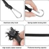 WANGBINGFF 4Pcs Black Bungee Cord with Carabiner, 1m Long, 8mm