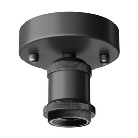 ledscom.de Vintage E27 Lamp Socket Retro Black Round 100 mm Including E27 Lamp 471lm Gold Vintage Extra Warm White