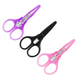 Asdirne Small Craft Scissors with Cover, Sharp Tiny Scissors All Purpose, Precision Detail Paper Cutting, 3 Pack, Pink/Purple/Black