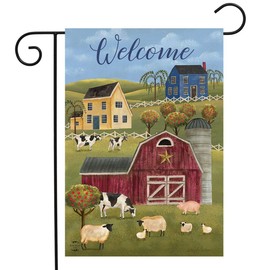 Briarwood Lane Spring Countryside Welcome Garden Flag Primitive Salt Box House 12.5" x 18"