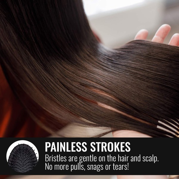 HAI DETANGLER - Premium Smoothing Paddle Brush for Wet or