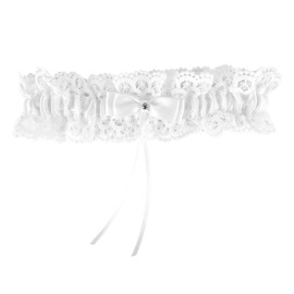 XiuGlimpse Garters for Bride, Wedding Garter for Bride, White Garter, Bridal Garter, Wedding Gifts, Wedding Accessories, Gifts for Women And Girls,Leg Garter for Prom Party, Valentines Day Gifts