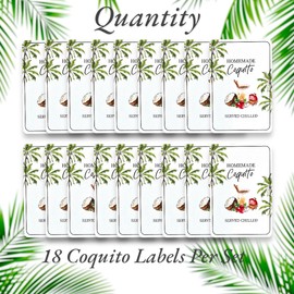 18 Coquito Labels for bottles, 2" X 3" Coquito labels for bottles Puerto Rico, Coquito labels, Coquito stickers, Coquito bottles Puerto Rico labels, Coquito bottles labels