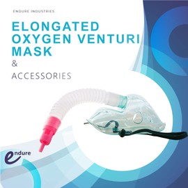 Endure Adjustable Adult Elongated Oxygen Venturi Mask with Accessories, X-Large Size (5)