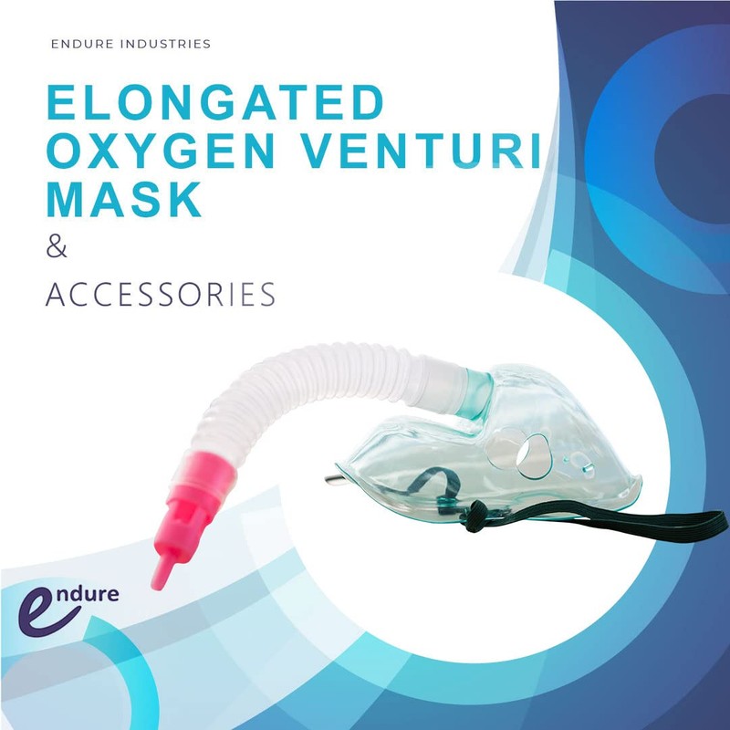 Endure Adjustable Adult Elongated Oxygen Venturi Mask with Accessories, X-Large