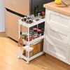 KINGRACK 3-Tier Utility Rolling Carts with Adjustable Dividers,Multi-Purpose Storage Craft