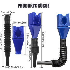 Norhogo Flexible Quick Funnel for the Draining Tool, Pack of 5 Flexible Draining Tool, Snap Funnel, Plastic Funnel, Filling Nozzle, Oil Drain Funnel Tool, for Car Oil and Household Purposes