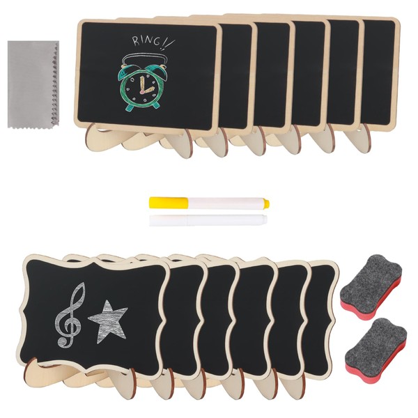 12 PCS Mini Chalkboard Signs with Stand, Mini Chalk Board