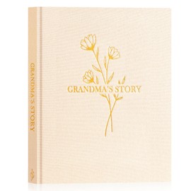 Lanpn Grandma Life Story Book Journal with 260+ Prompts, Linen Hardcover Grandmother Guided Journal Memory Keepsake Book to Fill Out, Birthday Mother's Day Christmas Gift for Grandmas, Beige