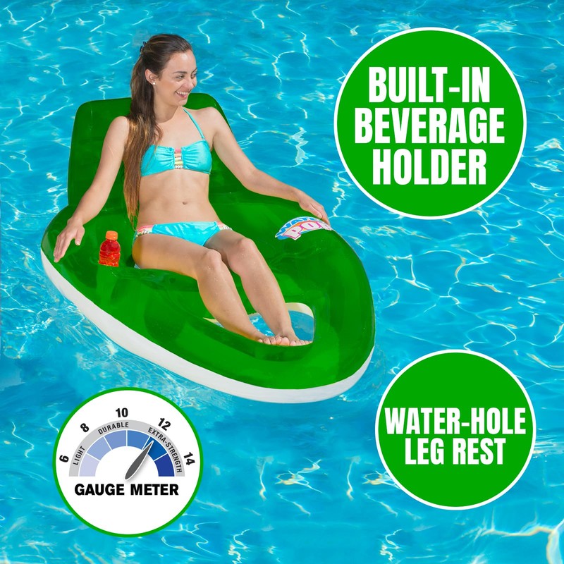 Poolmaster Water Pop Inflatable Deluxe Swimming Pool Float Lounge with