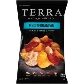 Terra Vegetable Chips, Mediterranean Garlic & Herbs Real Vegetable Chips, 5 oz (Pack of 6)