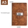 WANLIAN Nautical Pattern Brown Leather Lockable Journal with Pen Pocket