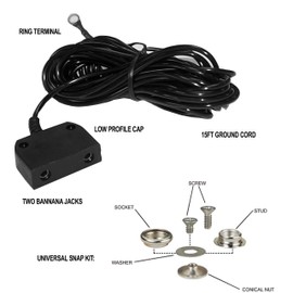 Alphastat Table Mat Grounding Kit - Universal Snap Kit and 15' 1 Meg Male Low Profile Ground Cord