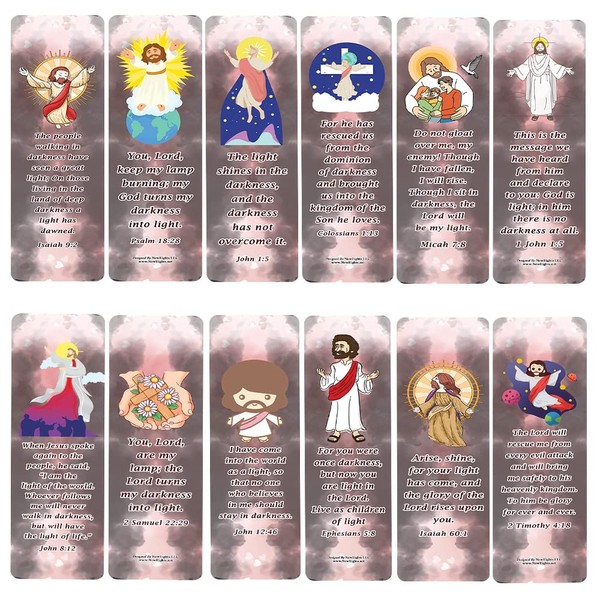 NewEights Save Me from Darkness Encouraging Bible Verses Bookmarks (10-Sets