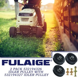 FULAIGE 2 Pack 532194326 Idler Pulley with 532194327 Idler Pulley Replaces 194327, 194326, 5321943-26, 5321943-27 for Husqvarna YTH22v46, YTH20k46, YTH2348, YTH1542xp, LGT2654, YTH24v48 Decks
