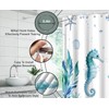Coastal Seahorse Shower Curtain Nautical Fish Coral Seashell Starfish Beach