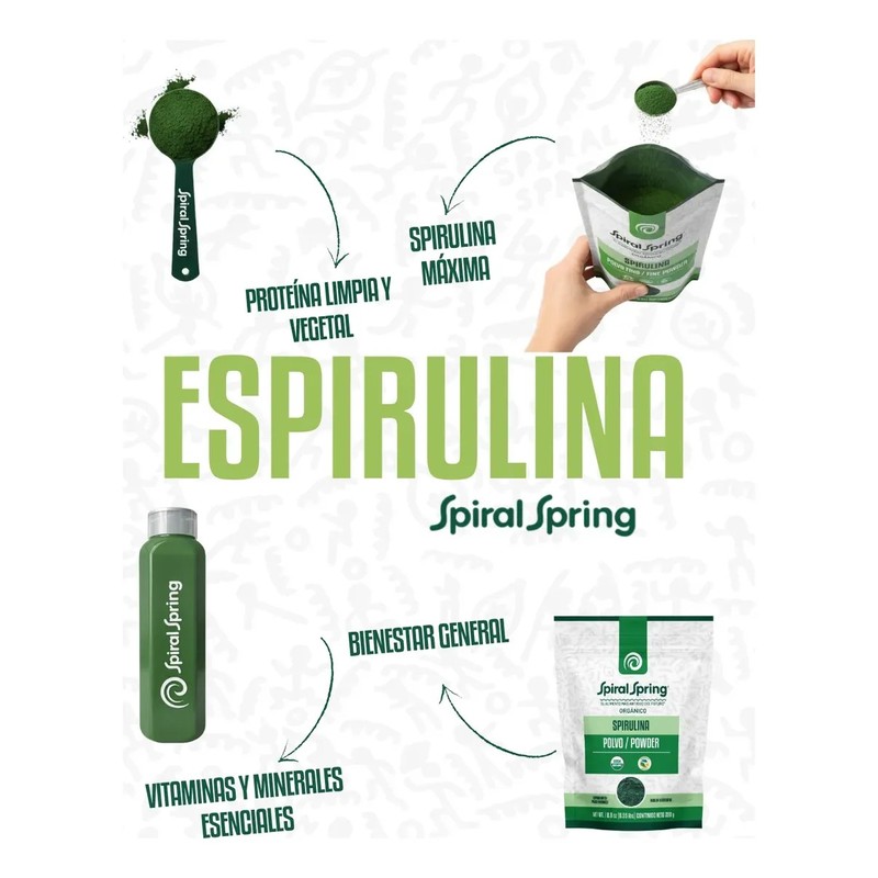 5 Bolsas De Spirulina Orgánica. Máxima. Espirulina En Polvo