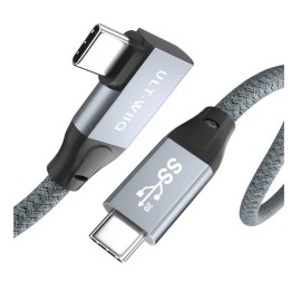 ULT-WIIQ USB C 3.2 Gen2x2 Cable 100W, 20Gbps Updated 90 Degree Right Angle USB C to C 3.2