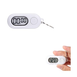 Sports Timer with Keychain Kitchen Timer Small LCD Display Stopwatch Clock Portable Learning Timer Countdown Clock for Athletes with Built-in Button Batteries for Studying, Fitness, Gaming, Running