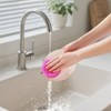 SeewtLice 100 Pcs Plastic Dish Scrubbers, Reusable Non-Scratch Nylon Scouring