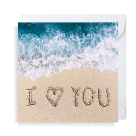 Second Ave I Love You Beach Square Valentine's Day Birthday Christmas Xmas Greetings Card