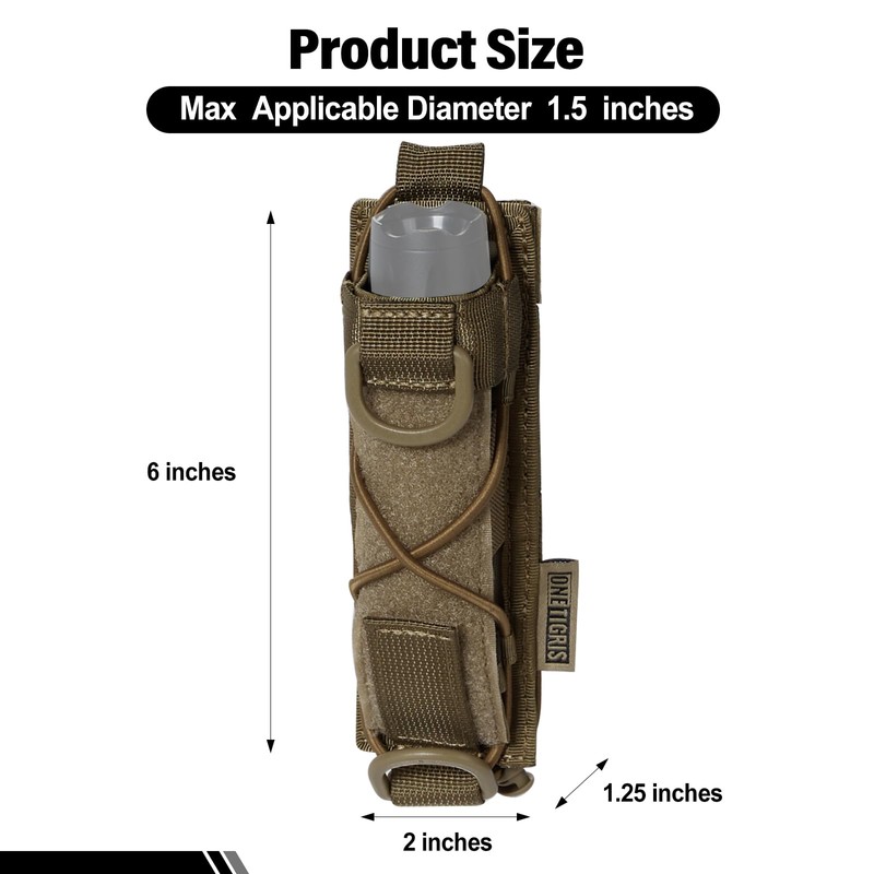 OneTigris Flashlight Holster Molle Flashlight Holder for Belt Tactical Pouch