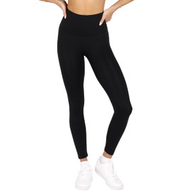 4KOR Fitness No Front Seam Leggings - Buttery Soft Workout Active Legging for Women (as1, Alpha, l, x_l, Regular, Regular, Black, 25 inches)