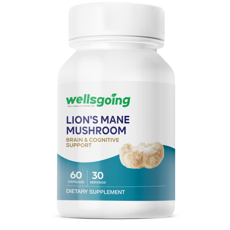 Wellsgoing Lion's Mane Mushroom 1000 mg | Fruiting Body Mushroom