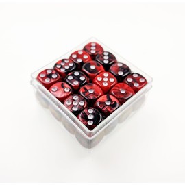 Cube Time 7801 Cube W6 12 mm, Alyen Red Sundown m/Silver (32 Eye Cubes in Transparent Box)