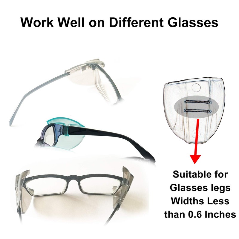 WAHAH 5 Pairs 5 Colors Side Shields for Eyeglasses -