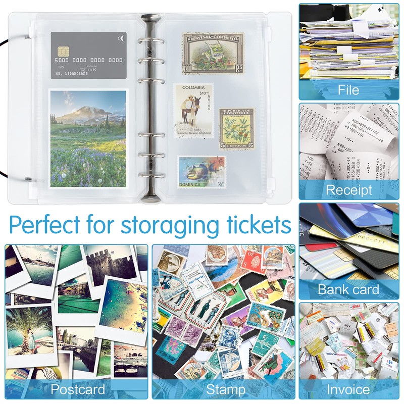 A6 Ring Binder Notebook with 20Pcs Plastic Binder Envelopes Binder