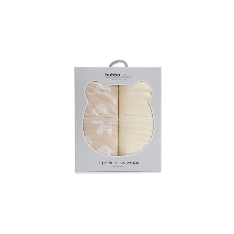 Bubba Blue Nordic Jersey Wrap, Vanilla/Latte (Pack of 2)