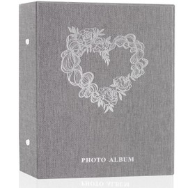 Miaikoe Photo Album 6x4 Slip in, Linen 400 Pockets Photo Albums Holds 400 Vertical 10x15cm Photos for Family Wedding Anniversary (Grey)