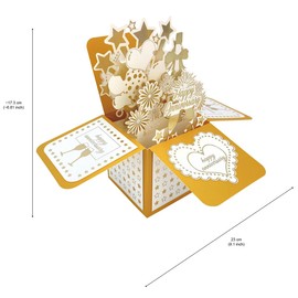 scicent Pop Up Anniversary Cards for Couple, Romantic Flower Greeting Card for Wife, Wedding Anniversary Cards for Her with Envelop - Anniversary