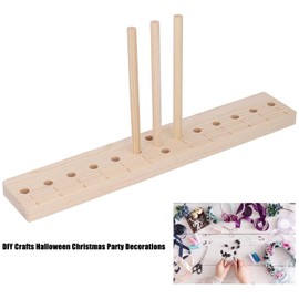 PEAKTREND Bow Maker, Oak Bow Making Tool with 3 Long Stick Lightweight Portable Ribbon Bow Maker DIY Bow Making Tool for Ribbon Wreaths Hair Bows Ribbon Crafts