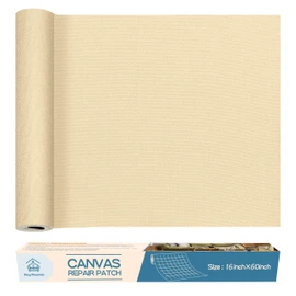 KING MOUNTAIN Canvas Repair Patch 16×60 Inch Self-Adhesive Waterproof Fabric Patch for Sofas, Tents, Furniture,Tote Bags, Car Seats (Beige2.0)