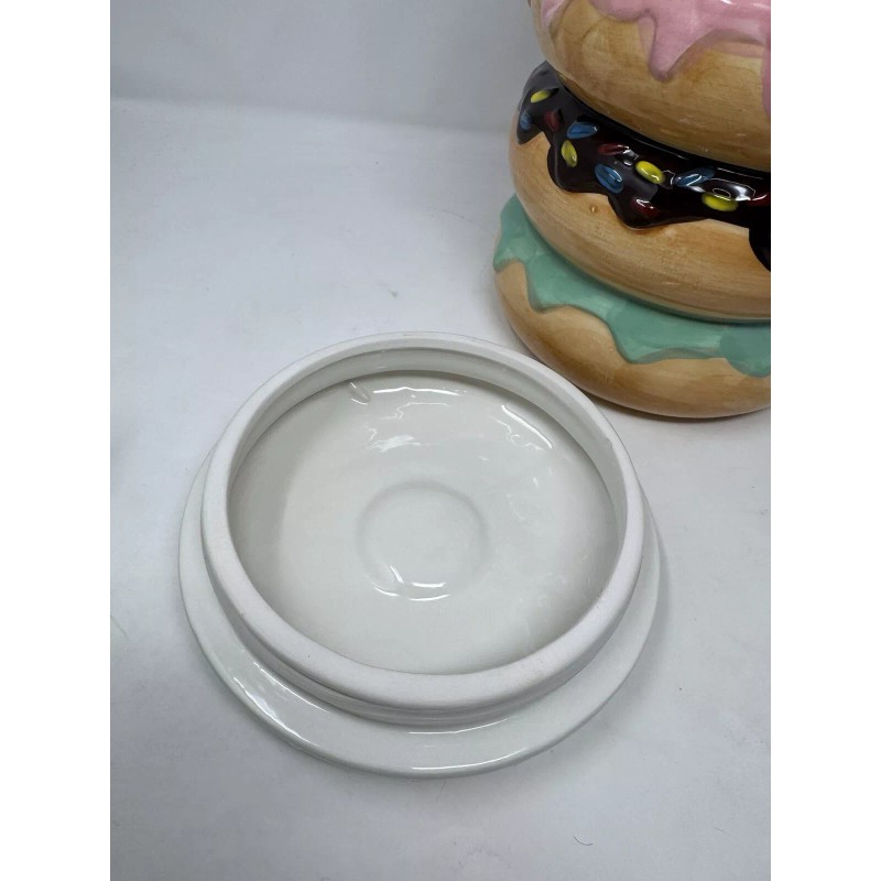 ELEMENTS NEW Large Ceramic Stacked DONUT COOKIE JAR Sprinkles Decor