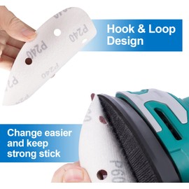 MIDO Professional Abrasive MIDO PROFESSIONAL ABRASIVE 84 PCS Mouse Detail Sander Sandpaper Sanding Paper Assorted 40/60/80/120/180/240/320 Grits