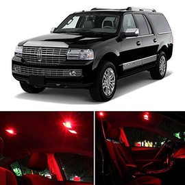 LEDpartsNow Interior LED Lights Replacement for Lincoln Navigator 2007 & Up RED Accessories Package Kit (5 Pieces)
