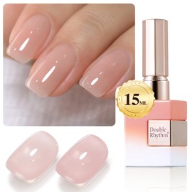 Double Rhythm- Esmalte en gel translúcido, transparente, neutro, natural, claro, lechoso, mismo color, mismo frasco, 15 ml, esmalte de uñas en...     