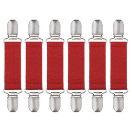 sourcing map Pack of 6 Dress Rules Clips Pullover Scarf Cardigan Collar Scarf Clip Elastic Dress Clips Back Cinch for Women Red, Metal